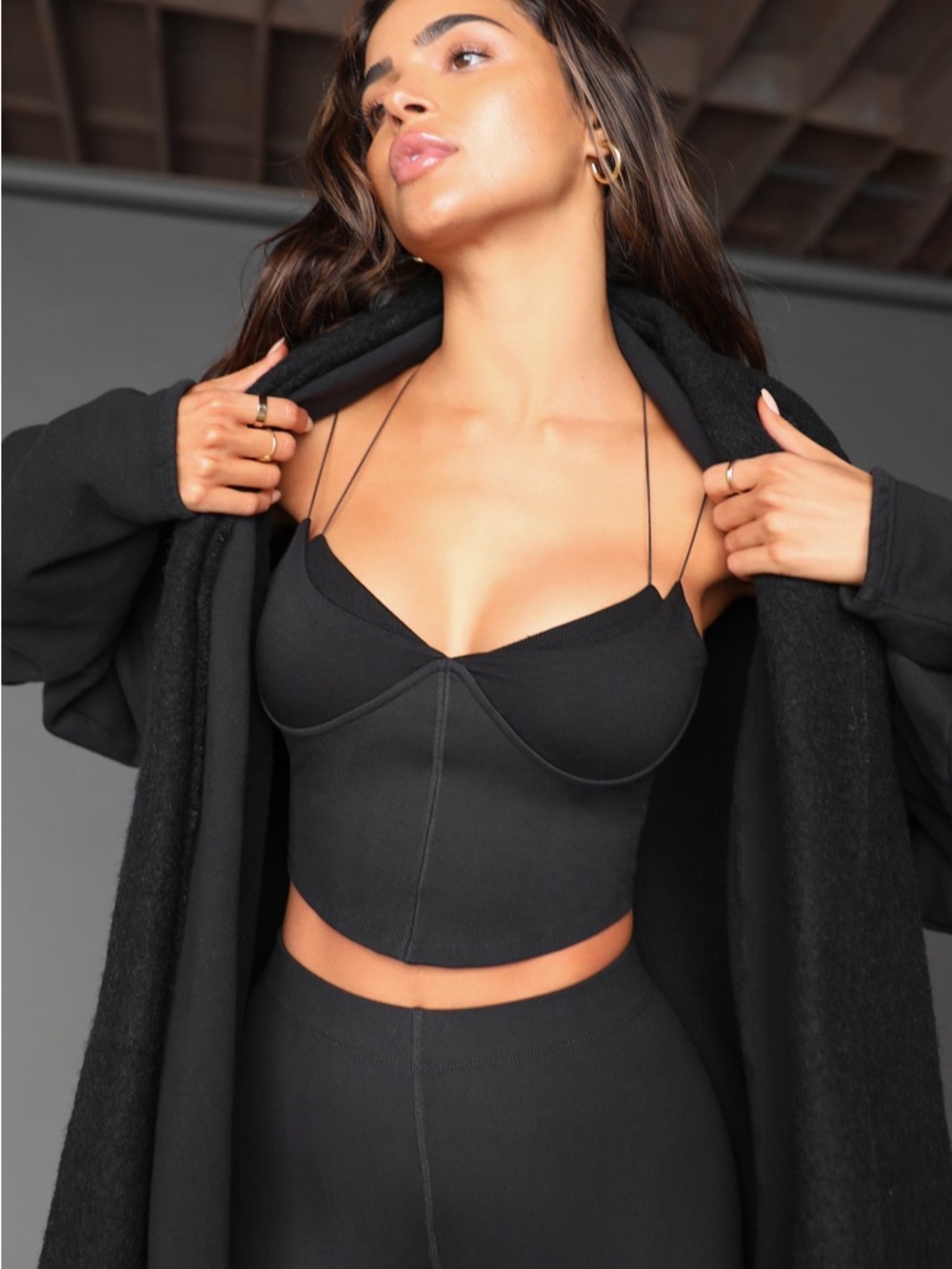 Joah Brown Tri Layet Corset Sueded Onyx